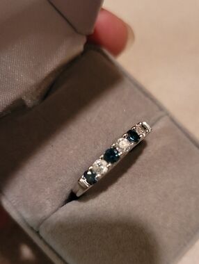 Blue and White Diamonds 10k Band